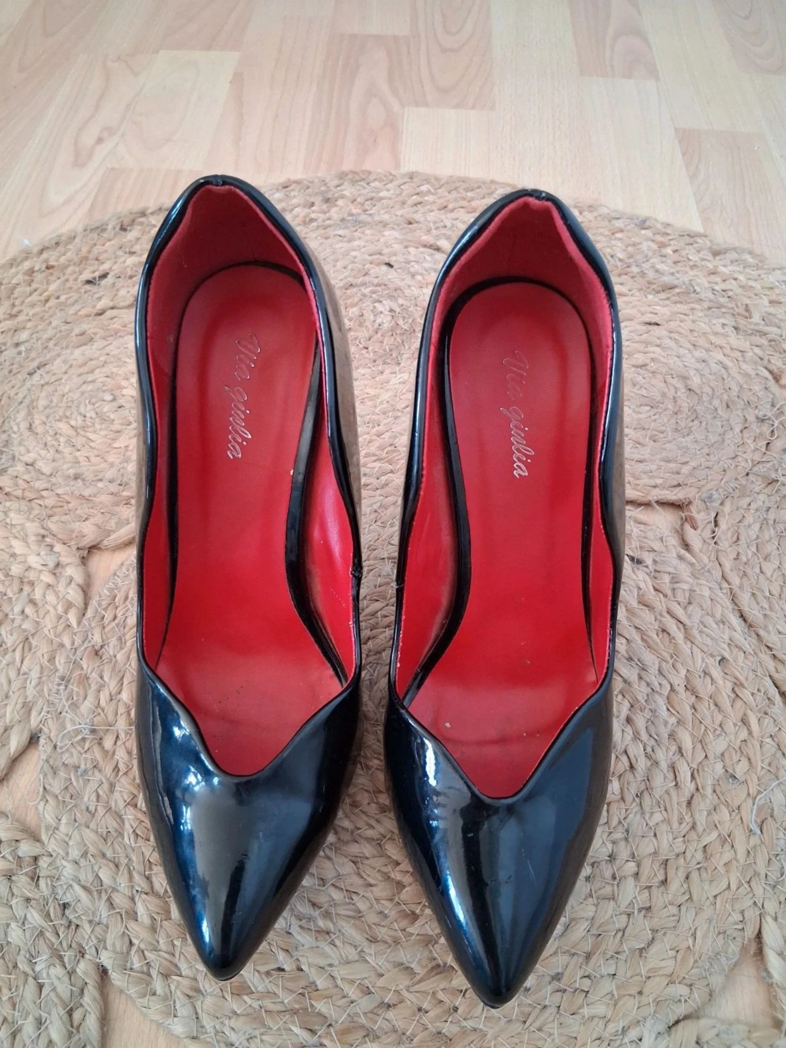 Zapatos de tacón negros lacados Via Giulia - Interior rojo - 39 – photo 3